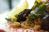 Curried Couscous with Shallots and Winter Greens